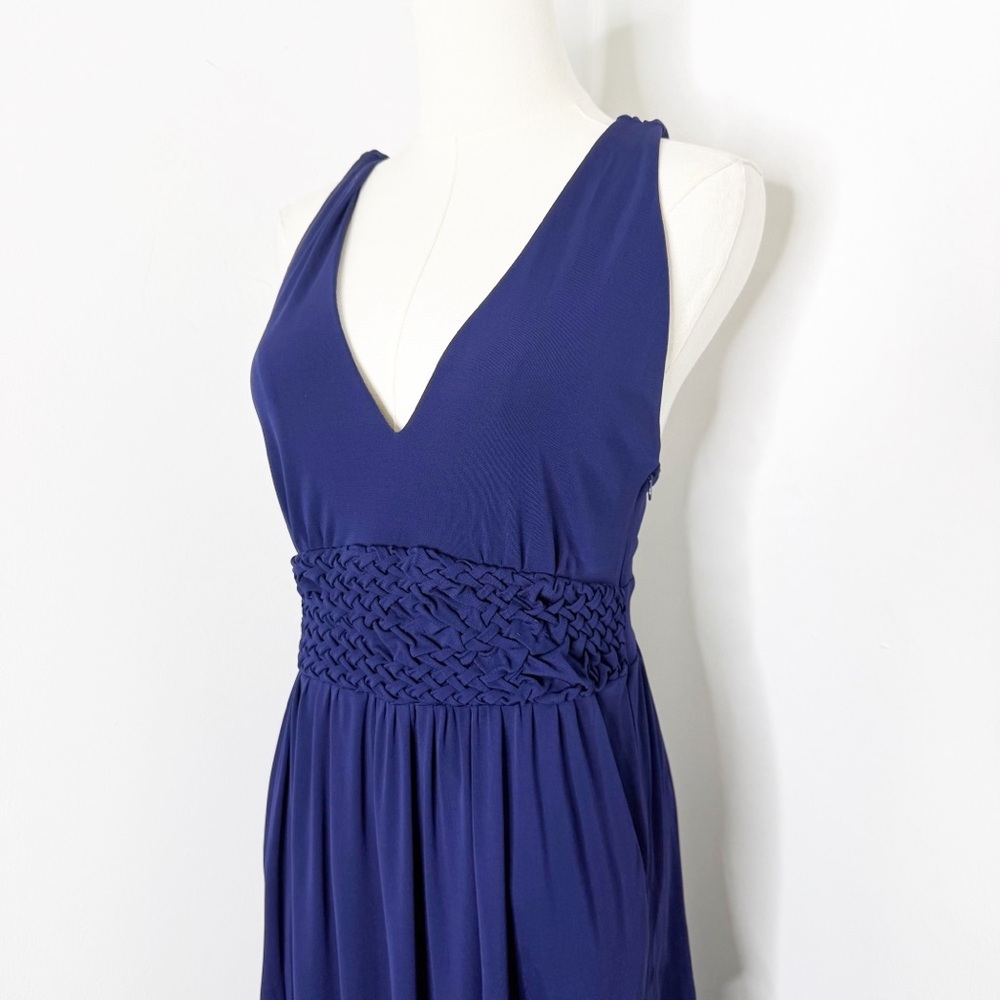 Maeve Yuma Navy Blue Maxi Dress Size 6 Formal Sleeveless V-Neck Pockets - Picture 2 of 8